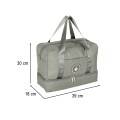 Torba podróżna bagaż podręczny do samolotu podróżna turystyczna pojemna uchwyt kieszenie 39x18x30 szara