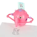 Robot edukacyjny interaktywny nauka rysowania pisania zestaw fiszki mazaki różowy