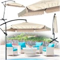 Parasol ogrodowy duży składany z wysięgnikiem 290cm beżowy