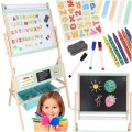 Tablica drewniana LULILO Kredo akcesoria kredy markery magnesy kosze 110cm