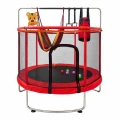 Trampolina dla dzieci ogrodowa siatka piłki koszykówka 150cm czerwona