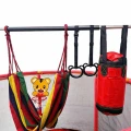 Trampolina dla dzieci ogrodowa siatka piłki koszykówka 150cm czerwona