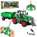 Traktor zdalnie sterowany ciągnik z przyczepą wywrotką 1:24 światła USB