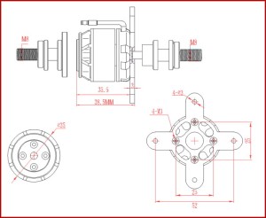 Silnik rc bezszczotkowy EMAX GT2812/09 KV1060