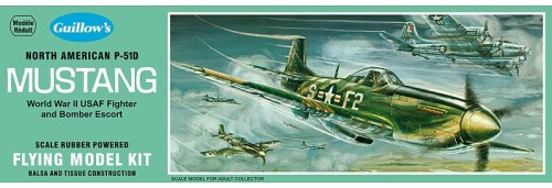 Mustang P-51D model drewniany z napędem gumowym_1