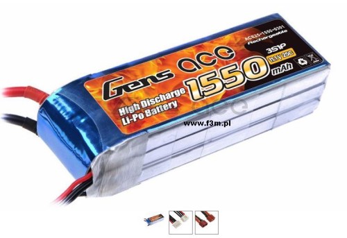 Gens Ace pakiet Li-pol 1550 mAh 3S 11,1V 25C - Deans-T_1