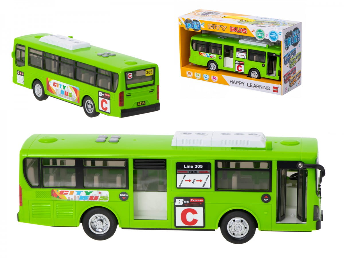 Autobus miejski otwierane drzwi napęd CITY BUS zielony | Sklep eF3M.pl