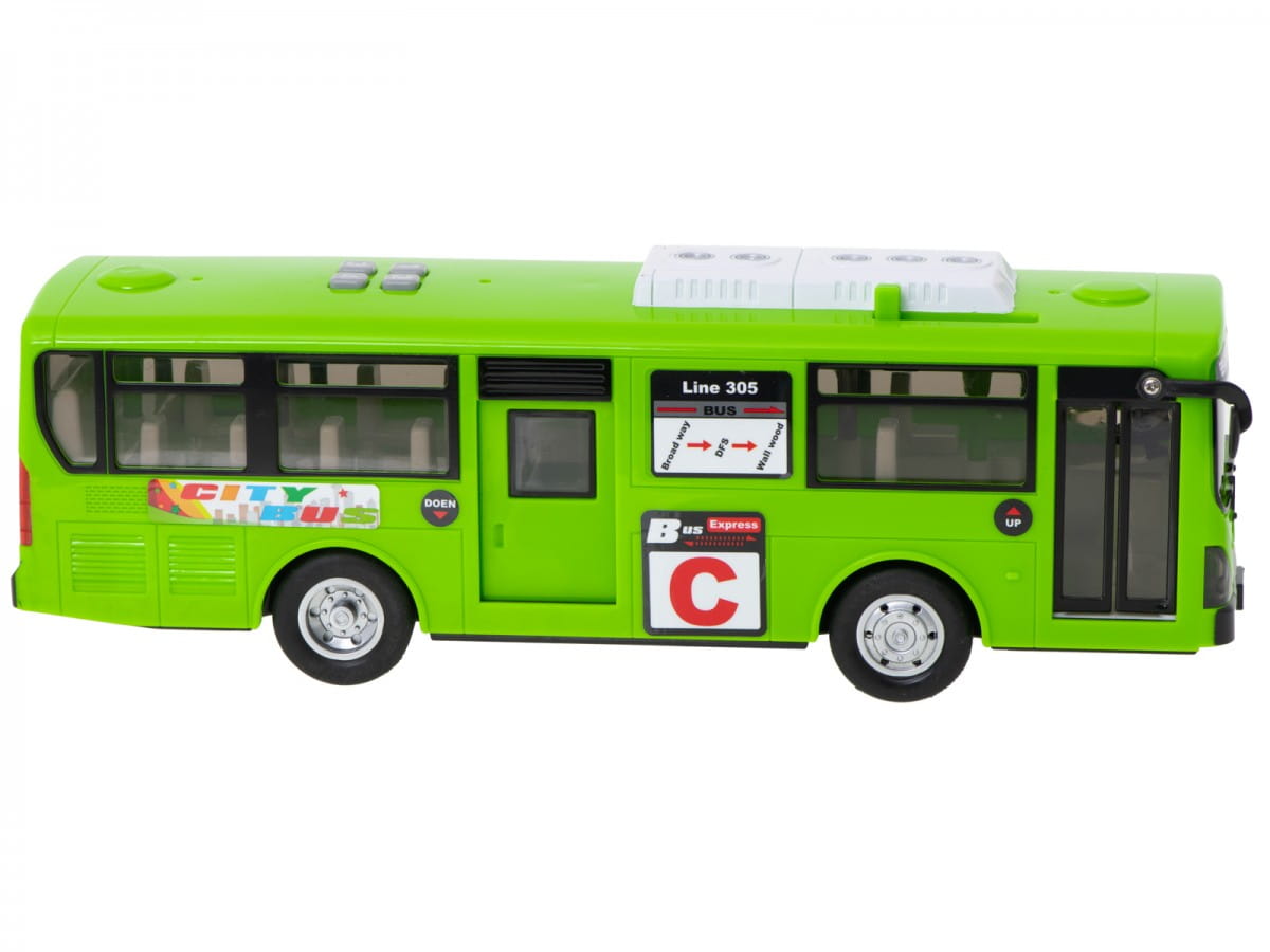 Autobus miejski otwierane drzwi napęd CITY BUS zielony | Sklep eF3M.pl