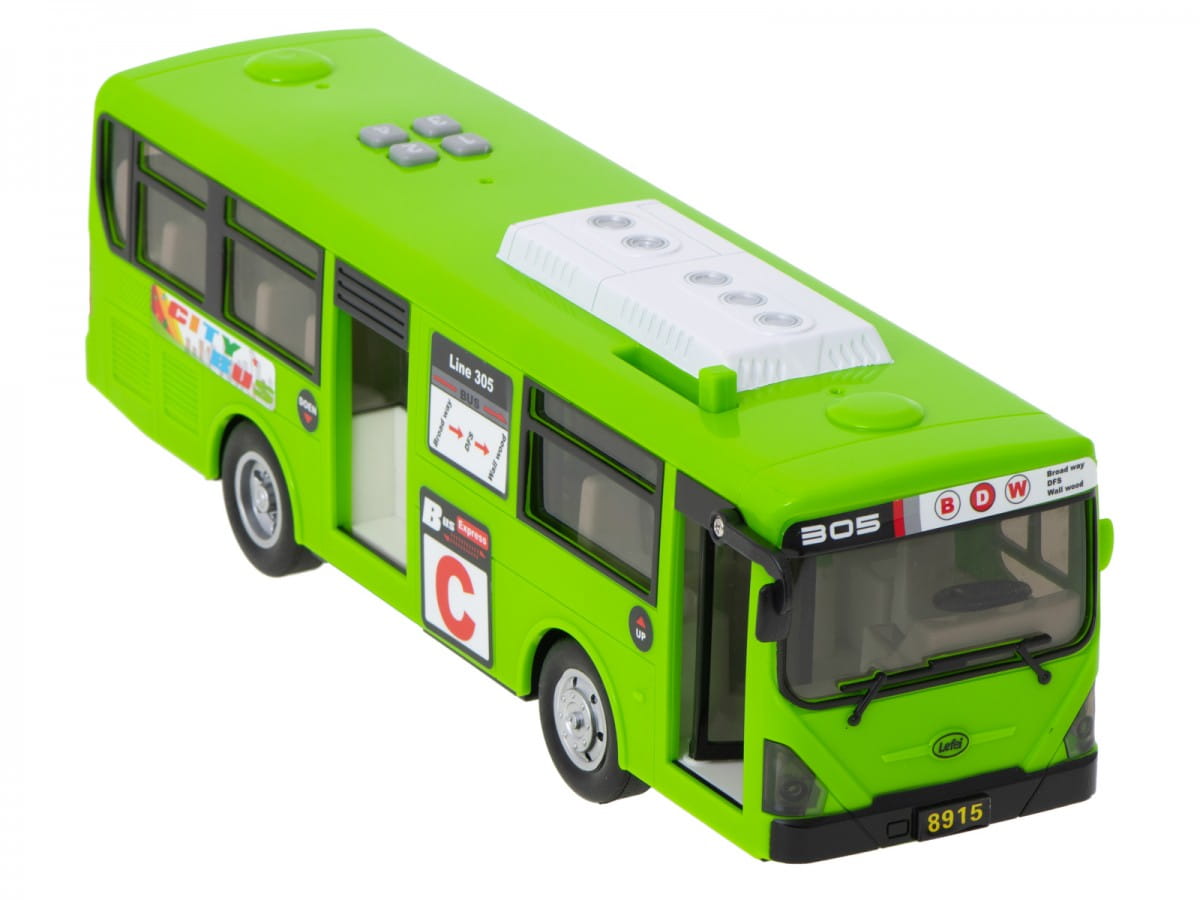 Autobus miejski otwierane drzwi napęd CITY BUS zielony | Sklep eF3M.pl